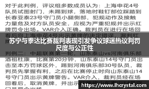 苏宁与泰达比赛裁判表现引发争议球迷热议判罚尺度与公正性